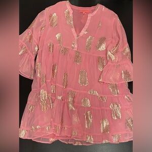 Simply Southern Pink Dress with Metallic Accents